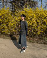 モデンワイド8レングスバミューダデニムパンツ