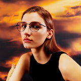 Knouun Round titanium glasses CODE. 102. B Navy