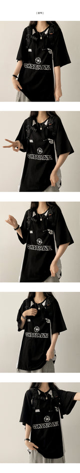 Pobe Barcity color matching overfit short sleeve