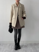 [wool95%] サンダーカラーウールハーフコート