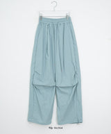 [unisex] Hippie Pintuck String Parachute Wide Banding Pants