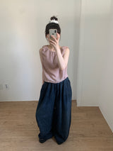 フーディドバルーンデニムパンツ (2color)