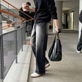 LMN ピュレステッチブラッシュワイドデニム (dark gray)