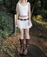 Lace low mini Skirt (2colors)