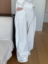 Luri Back Heart Pocket Carpenter Wide Pants 