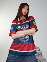 STRIPE POLO SHIRTS (NAVY)