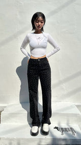 FLOWER DOT DENIM PANTS code 23001
