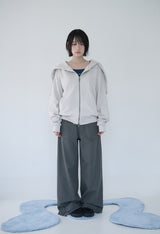 レースツーフォードフードジップアップ クラウドサンド