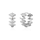 Silver Multi Sparkle 925 Silver Ring Earring E061-09H
