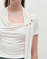 Cowl Neck Scarf T-Shirt _ WHITE