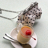 [Cream.ver] Ribbon polkadot frame mini bag (handmade bag)