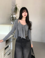 シモーヌ タイリボンカーディガンセット