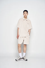 25SS テリーロゴエンボショートパンツ ライトベージュ