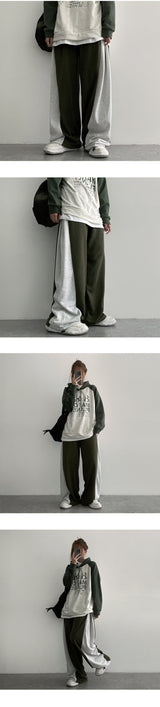 Doble Side Coloring Wide Sweatpants