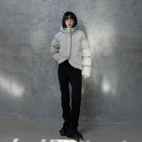 BANDED SLEEVE CURVE PUFFER
