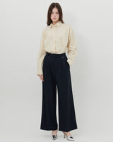 テーラードダブルプリーツスラックス [NAVY]