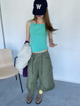 rivet bermuda pants