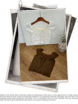 Texture Lace Ribbon Short Sleeve T-shirt