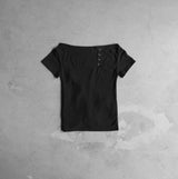 タイ ノット ボートネック Tシャツ
