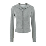 Sophie Slim Rib Hoodie Zip-up