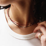 SILVER DOT BEADS NECKLACE