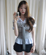 [ office look🖤 ] エロオフタイロールアップ sh / トップ