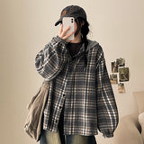 Lonty Layered Hooded Checkered Shirt