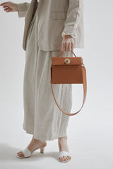 LAZEL MINI ショルダーレザーバッグ / Tan Brown