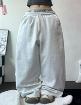 LINE POINT BALLOON WIDE LONG PANTS 🖤🤍🩶3COLOR