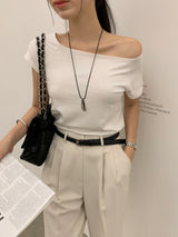 [MADE] Cunpose Unbalanced Off-Shoulder T-shirt