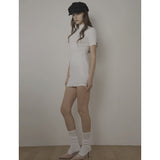 EVE HALF NECK DRESS-IVORY