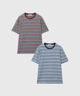 マルチストライプハーフTシャツ