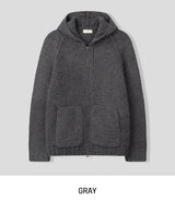 Pony Two-Way Knit Hooded Zip-Up