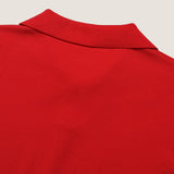 CROPPED MINIMAL KNITTED POLO SHIRT (RED)