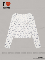 Mini Dog Printed Cardigan Top Set