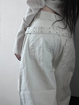 スタッドエッジワイドデニム (fleece-lined / 2color)
