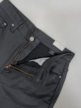 Matte leather wide half pants