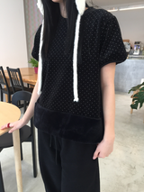 グウェンベルベットドットファーハーフTシャツ（2c）