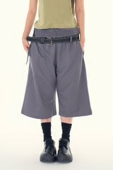 Folding waist bermuda pants