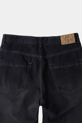 ルーズフィットテーパードデニムパンツ (Washed Black)