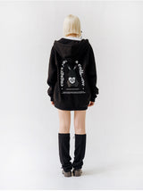 BLACKBUNNY BACK HOODIE ZIP-UP
