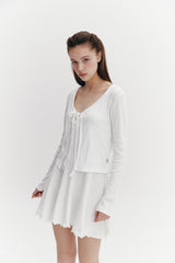Wave Flare Dress Ivory