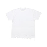 ダメージカッティングTシャツ (ホワイト)