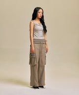 SCRIPT LOGO SHIRRING SLEEVELESS_IV