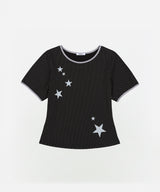 DOT STAR LINGER SLIM T-SHIRTS [BLACK]