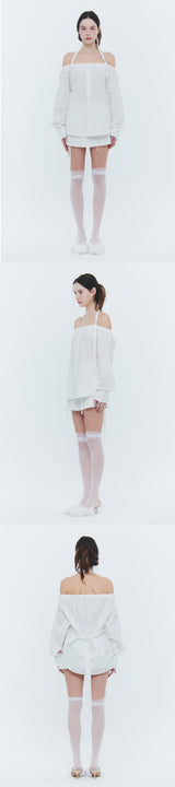 SARA HALTER SHIRT white