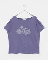 テルマシルバースタッドルーズフィットオフショルダー半袖Tシャツ
