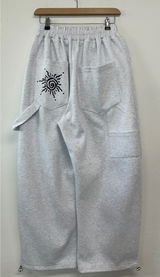 SUNNY SIDE UP☀CARPENTER TWO PINTUCK PARACHUTE BALLOON SWEAT PANTS 🖤🤍🩶3COLOR