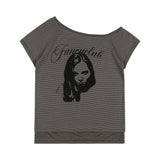ミスティックワンショルダーTシャツ (BROWN) F25QB107
