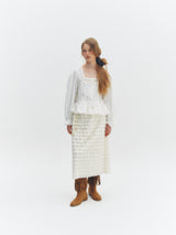 Square Frill Blouse (White)
